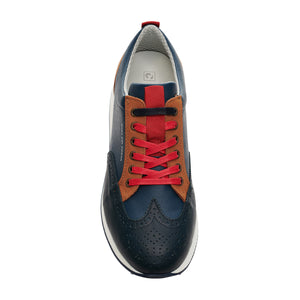 Men's Camelot Navy / Cognac / Red Golf Shoe