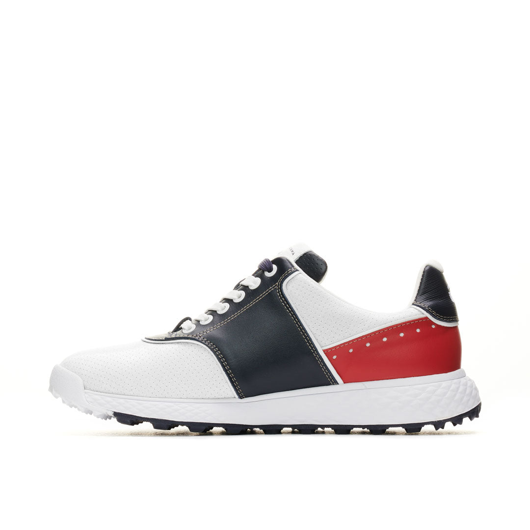 Men's Positano - White / Navy / Red Golf Shoes – Duca del Cosma ...