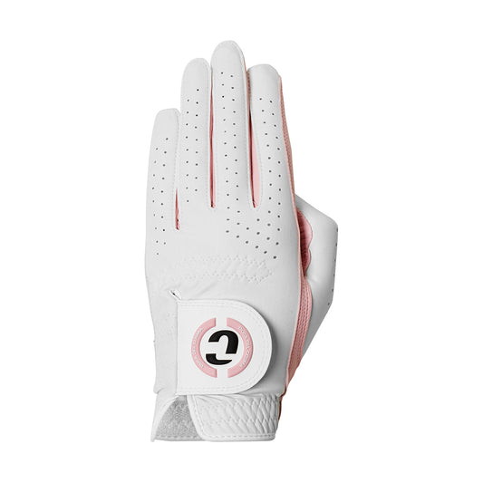 Women's Hybrid Pro Yasmine Pink / White Golf Glove - Left