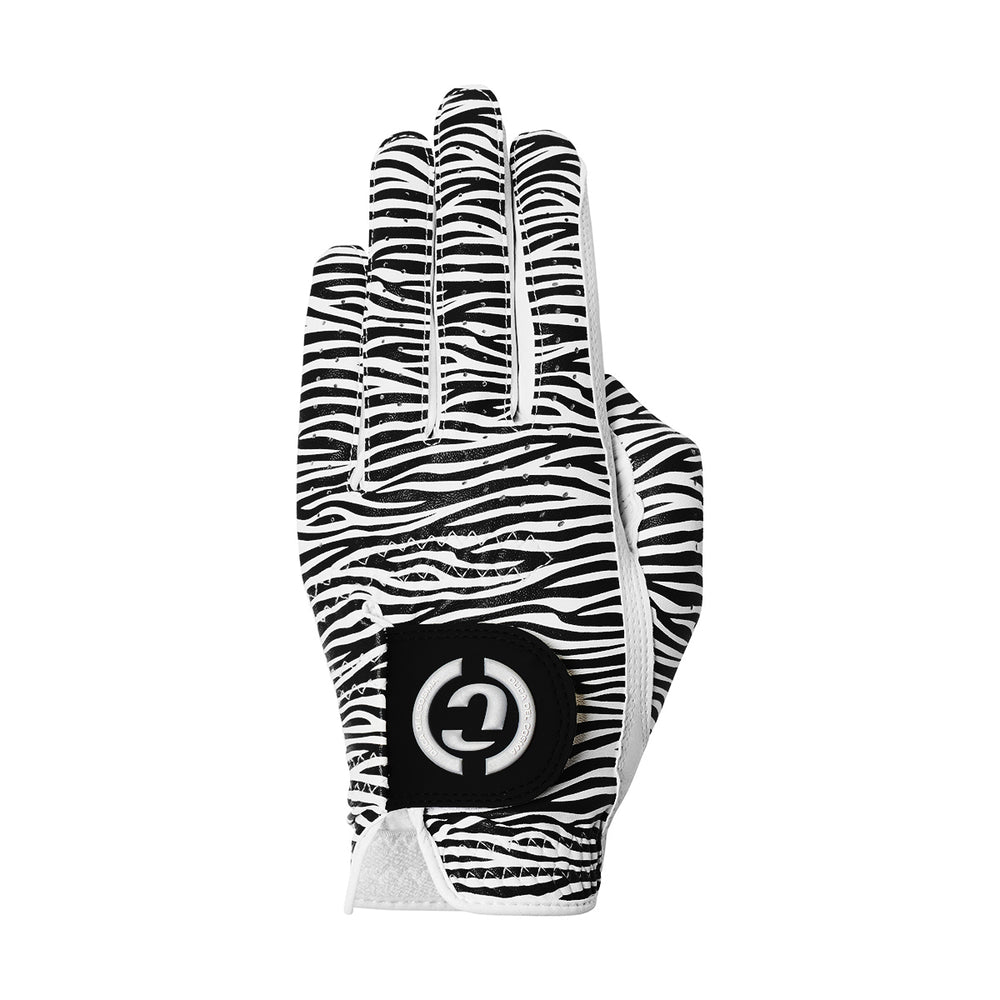 Women's Designer Pro White / Zebra Golf Glove - Left